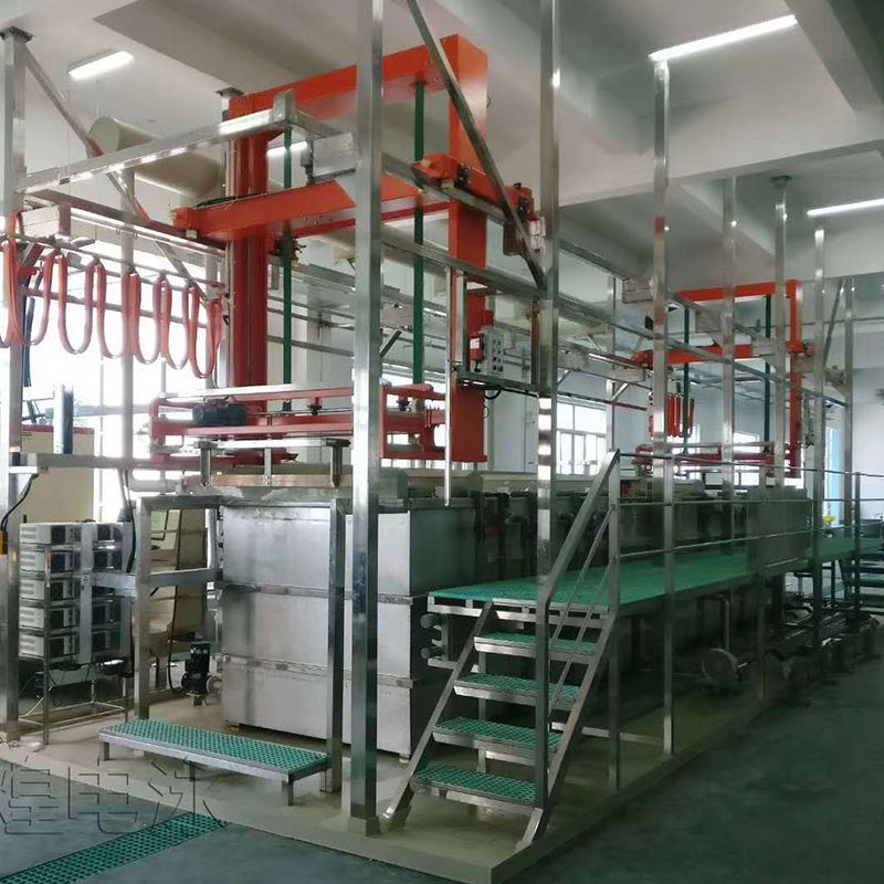 Fully automatic rack plating production line